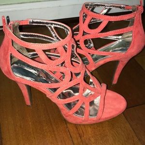 Orange-red Report heels